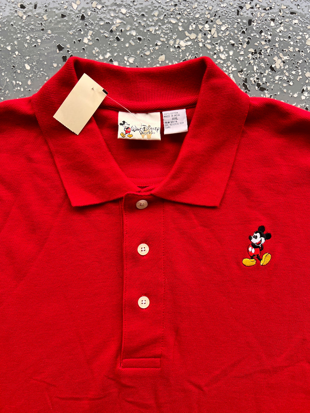 1475 - NWT Red Embroidered Classic Mickey Polo - 2XL