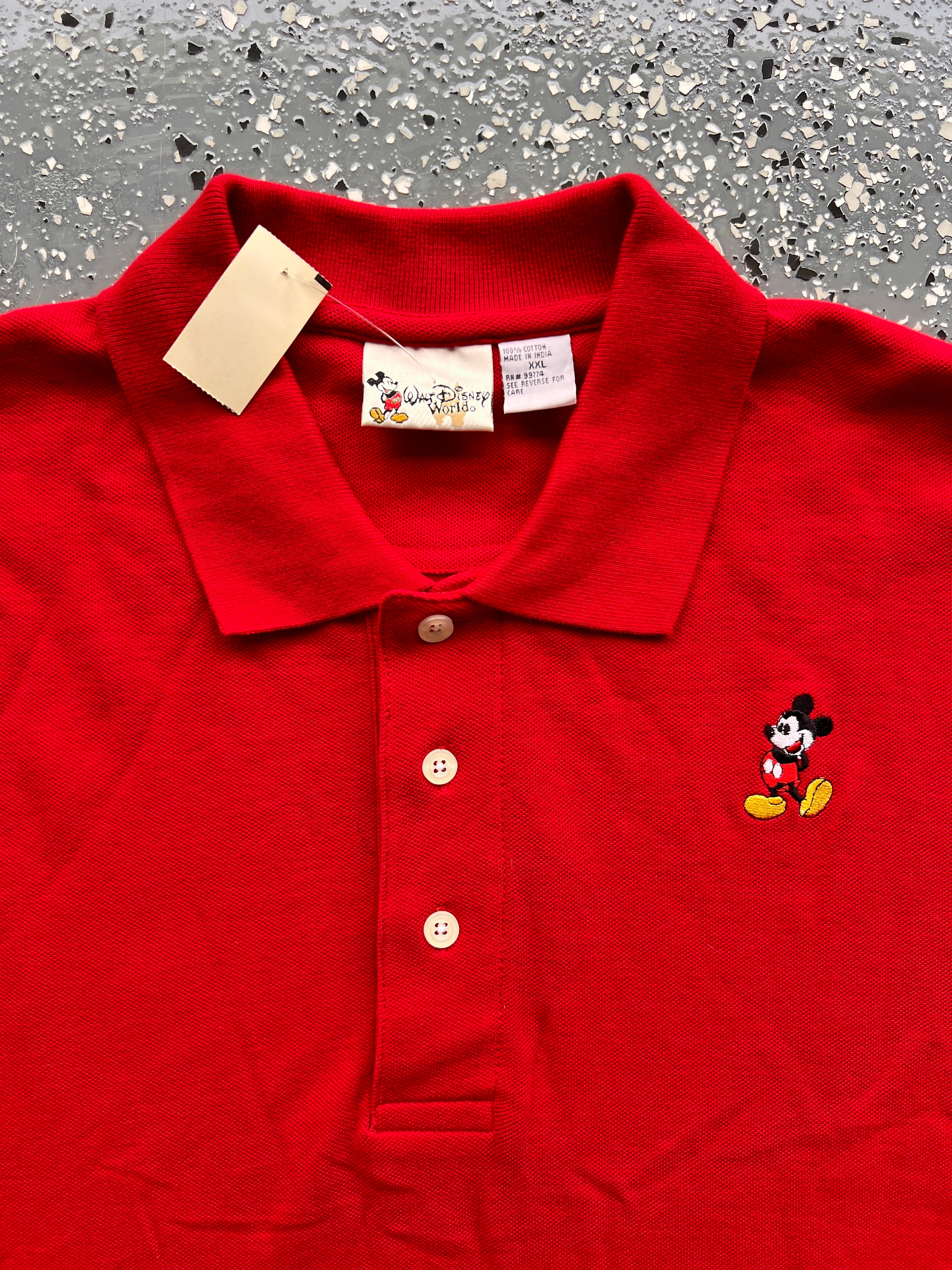 1475 - NWT Red Embroidered Classic Mickey Polo - 2XL