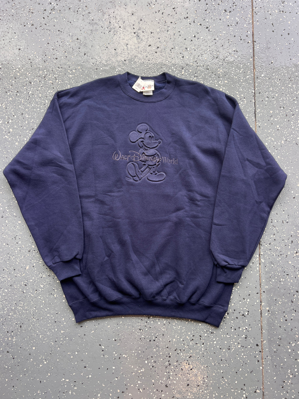 1478 - NWT Navy Embossed Mickey WDW Logo Crewneck - 3XL