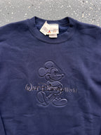 1478 - NWT Navy Embossed Mickey WDW Logo Crewneck - 3XL