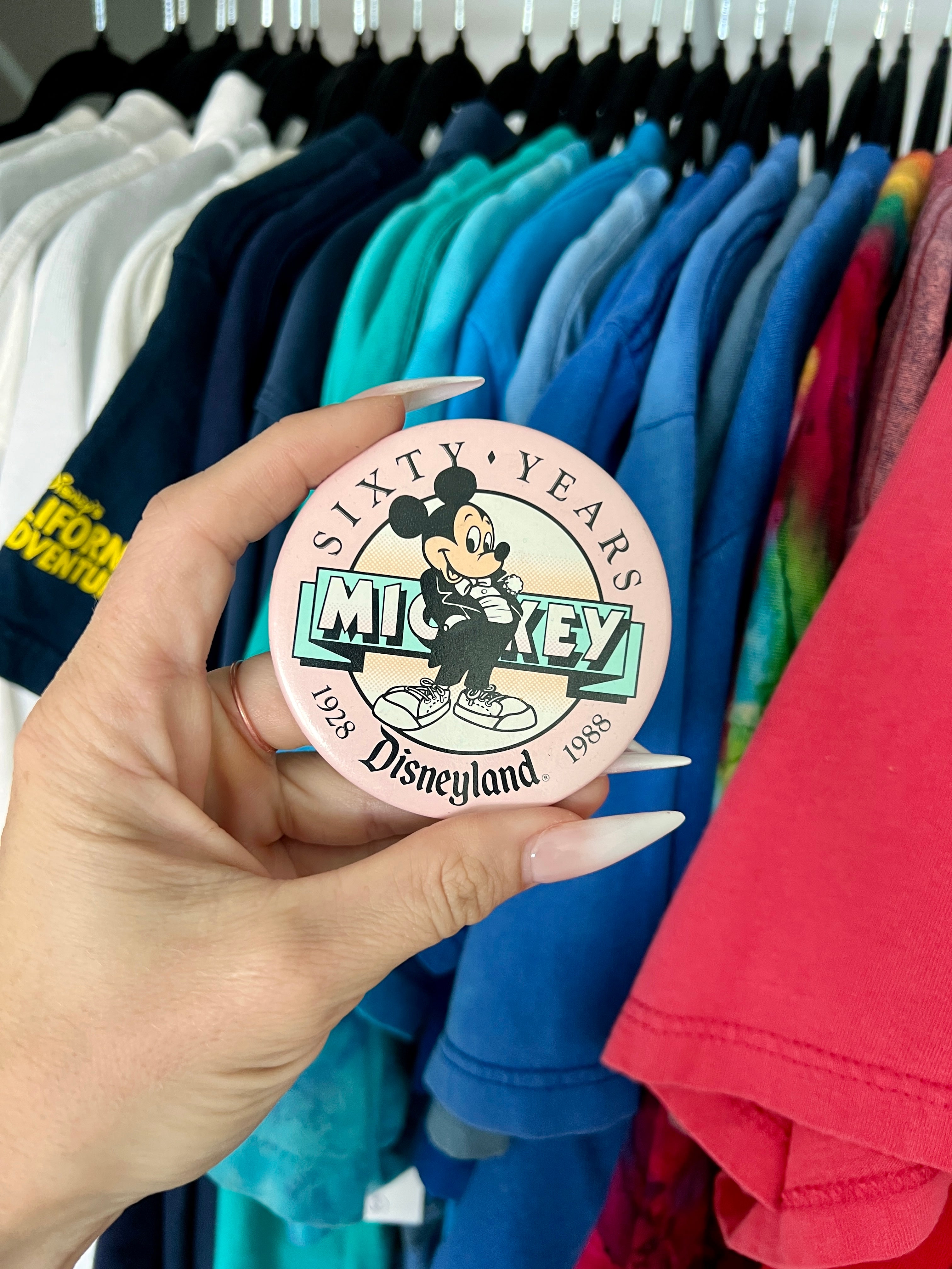 1988 Mickey Sixty Years Disneyland Button