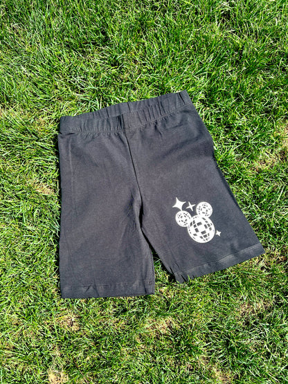 Disco Ball Biker Shorts BLACK