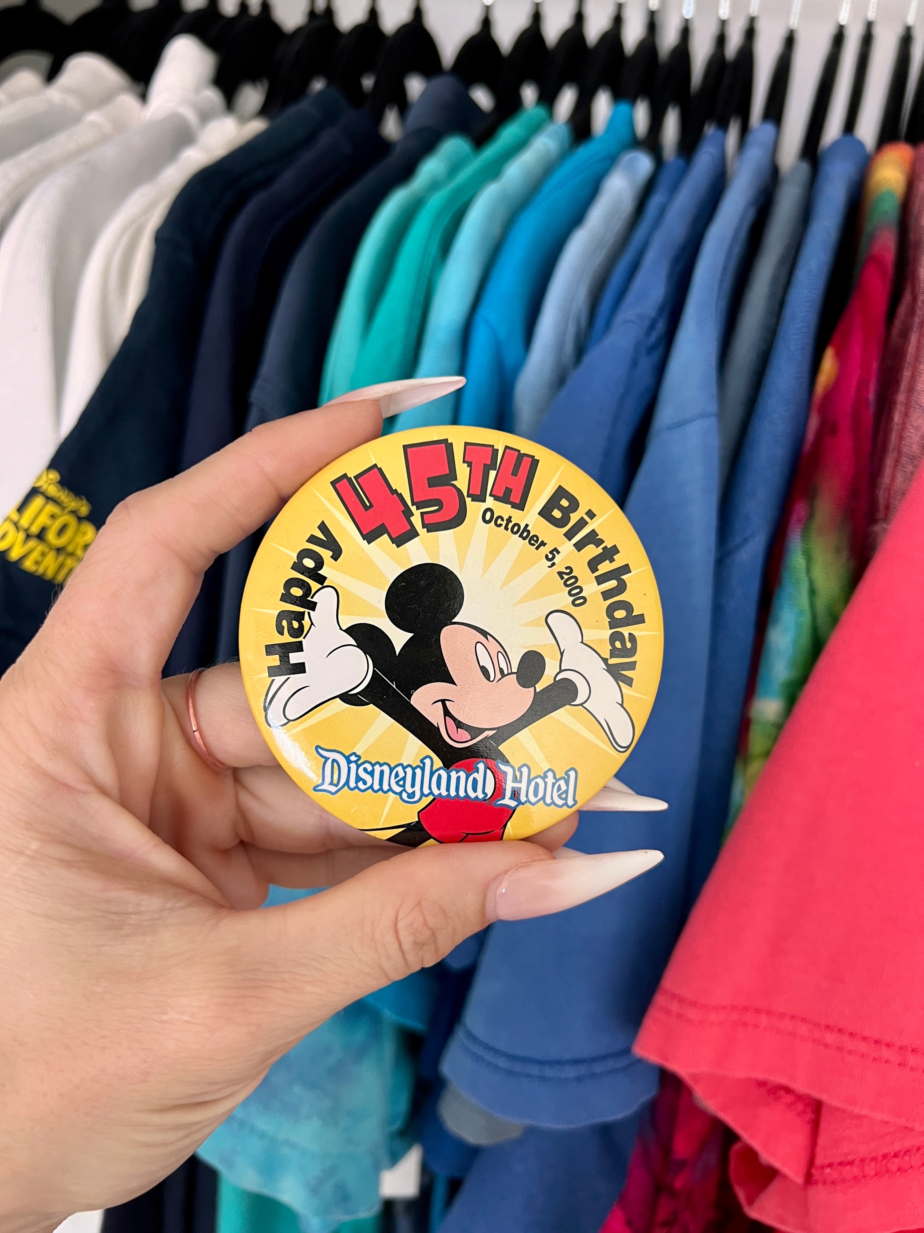 Happy 45th Birthday Disneyland Hotel Button