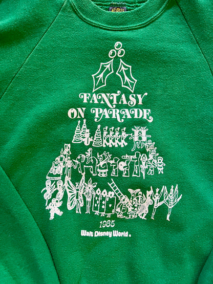 809 -Green 1985 Fantasy on Parade Tree Crewneck - L