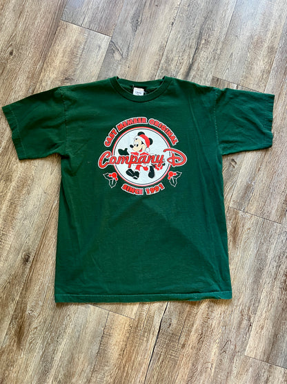 808 -Green Company D Santa Mickey Tee - L