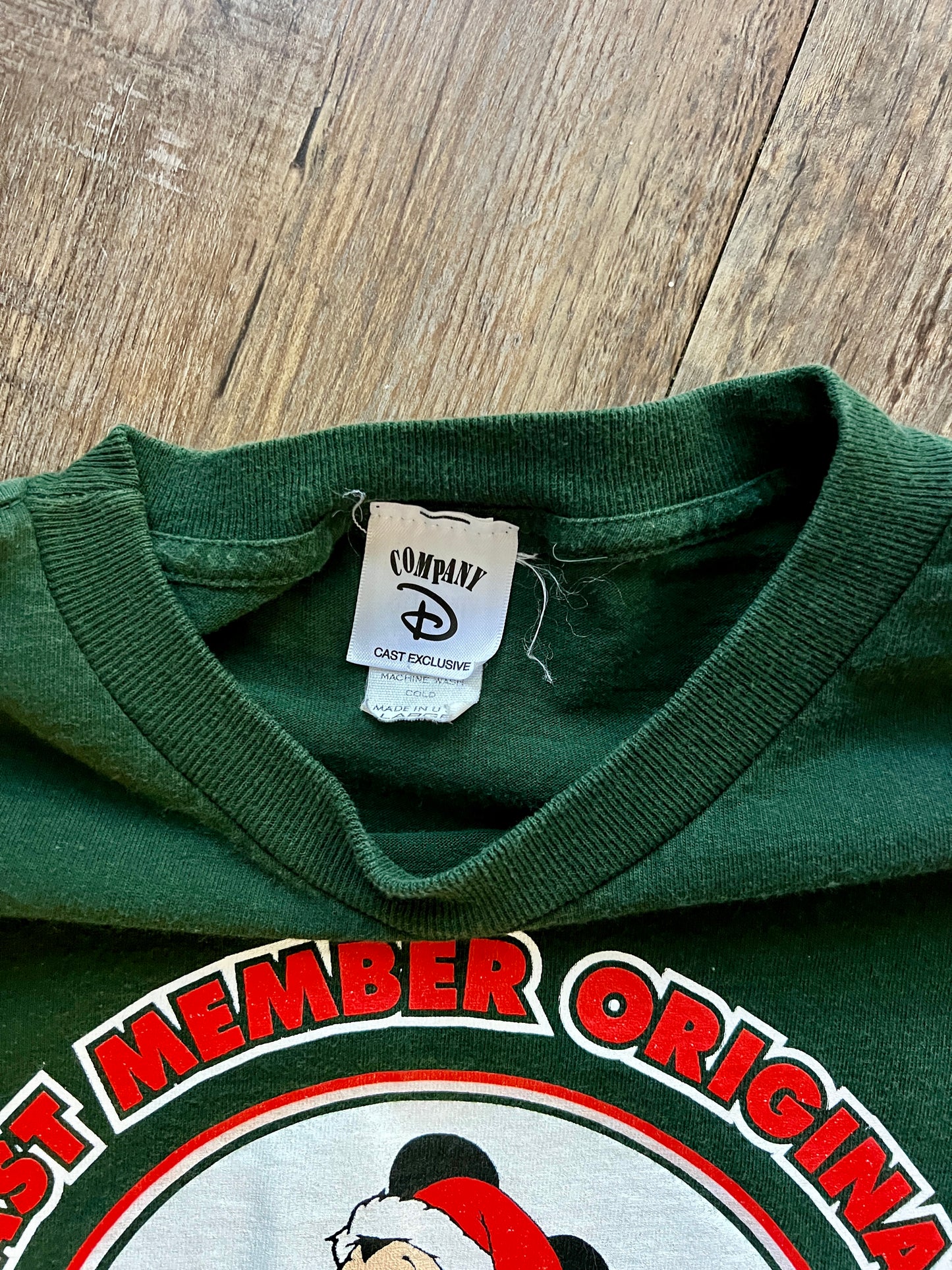 808 -Green Company D Santa Mickey Tee - L