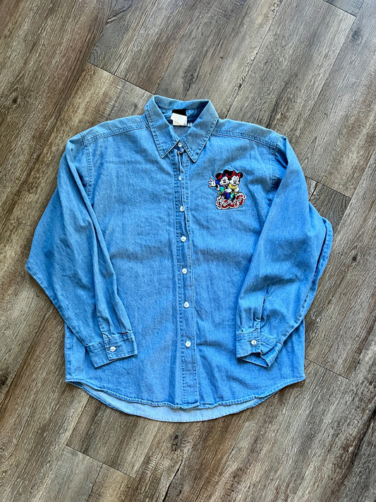 771 -Denim Street Mickey & Minnie Button Up - XL