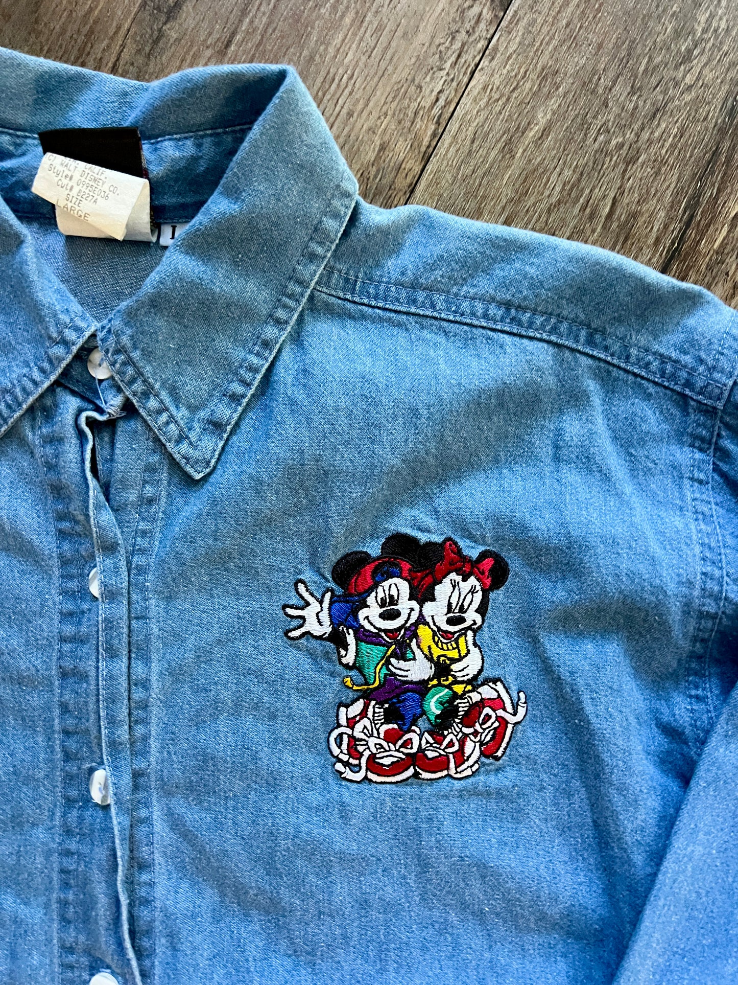 771 -Denim Street Mickey & Minnie Button Up - XL