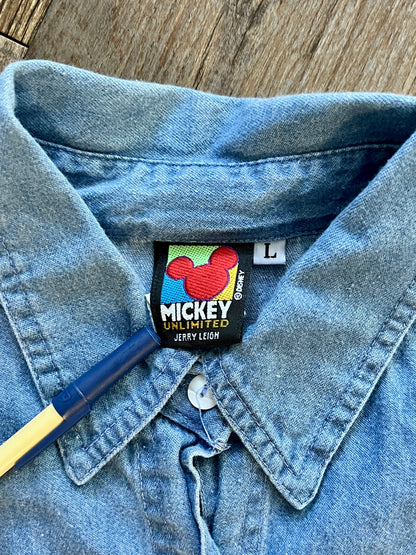 771 -Denim Street Mickey & Minnie Button Up - XL