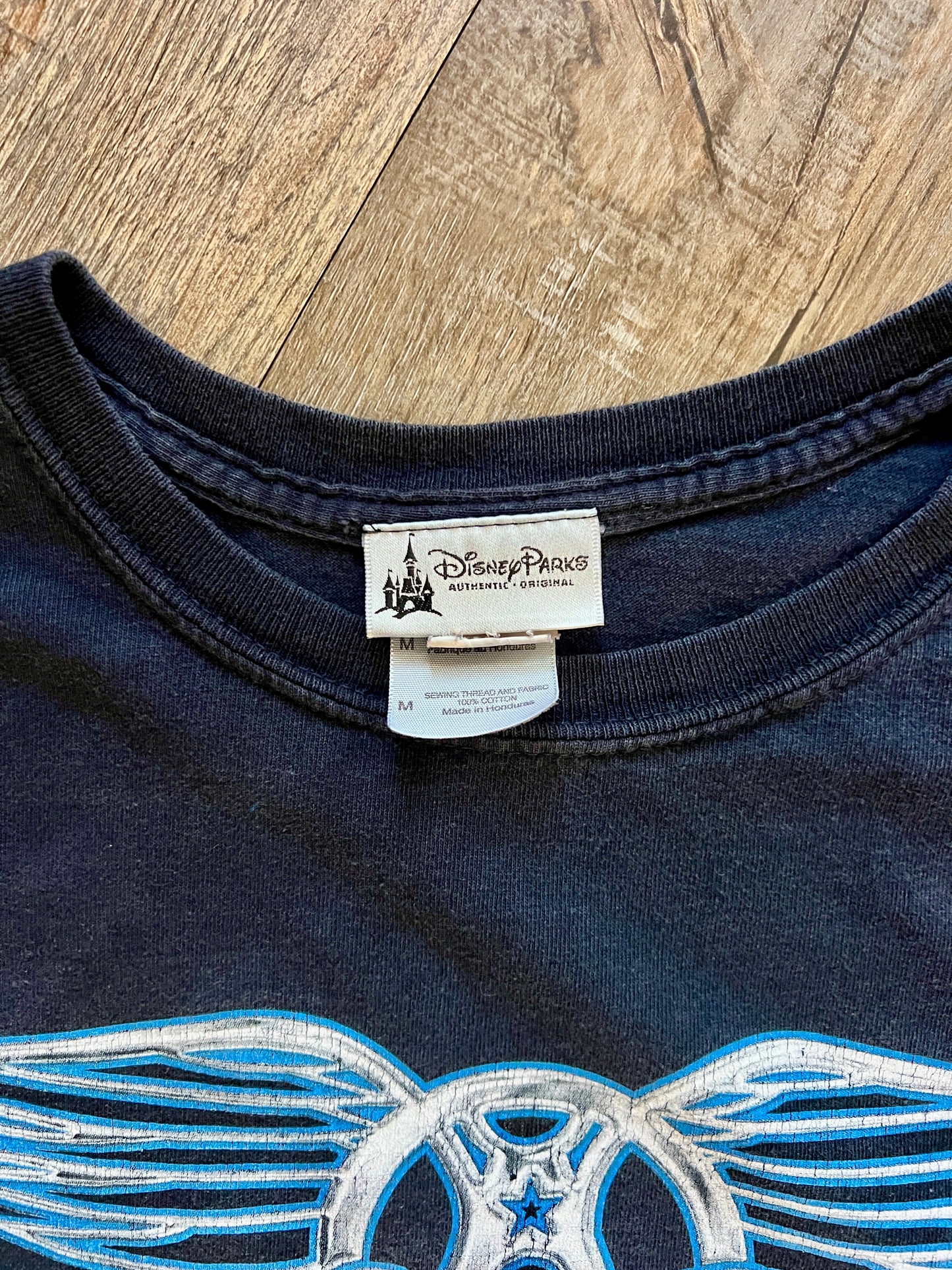 775 -Black & Blue Tie-Dye Rockn' Roller Coaster Aerosmith Tee - M