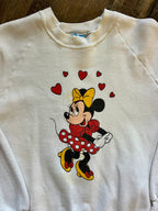 789 -White Red Hearts Minnie Mouse Crewneck - XL