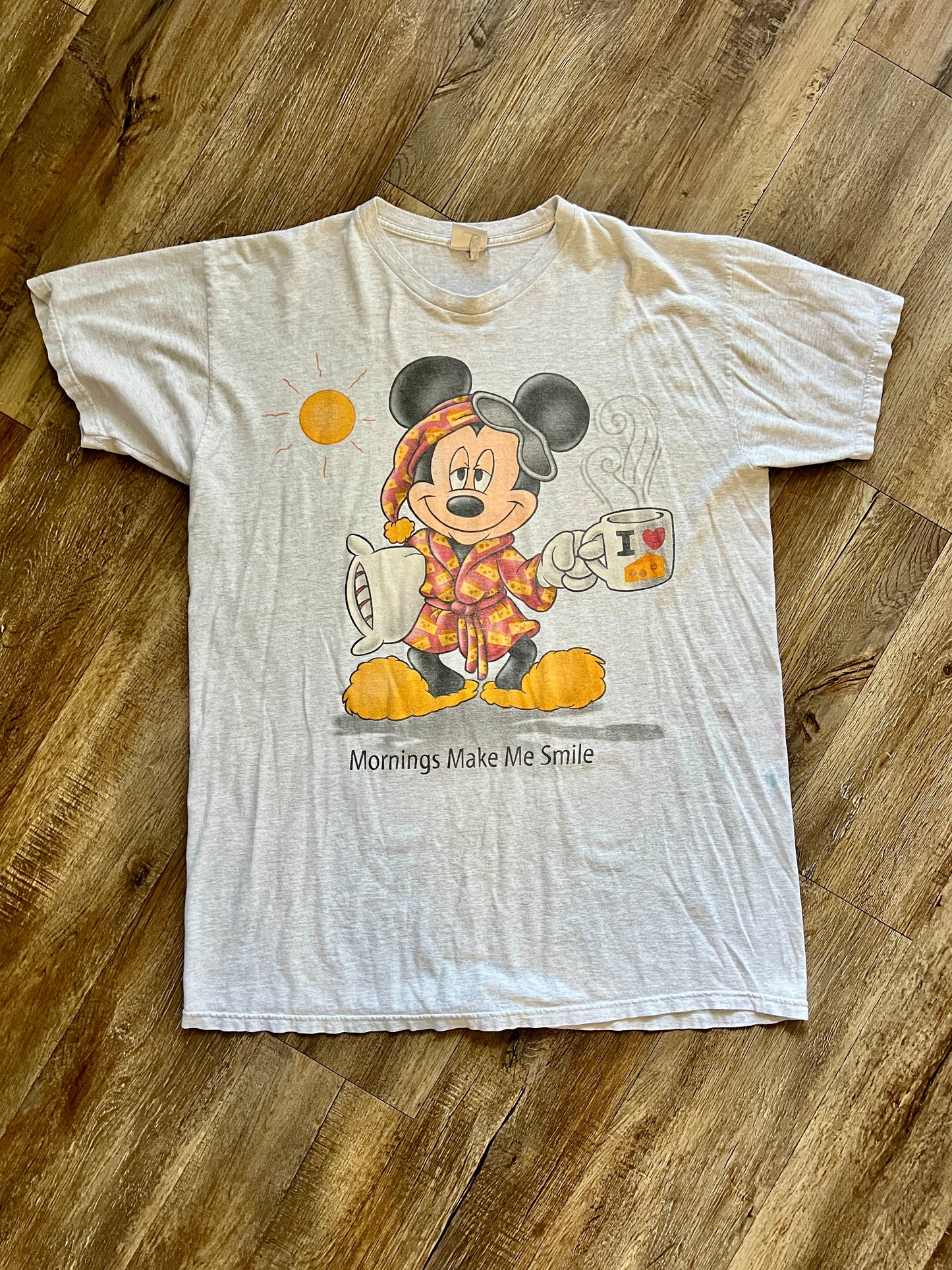 794 -Grey Mickey I Love Cheese Coffee Mug Sleep Shirt - OSFA