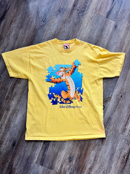 818 -Yellow Tigger Puzzle Tee - XL