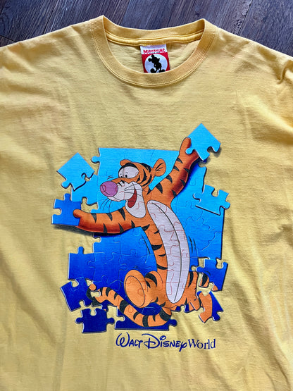 818 -Yellow Tigger Puzzle Tee - XL