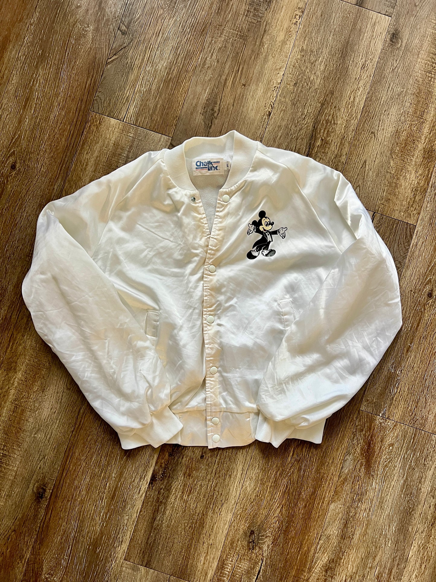 783 -White Satin Sixty Years Mickey Jacket - L