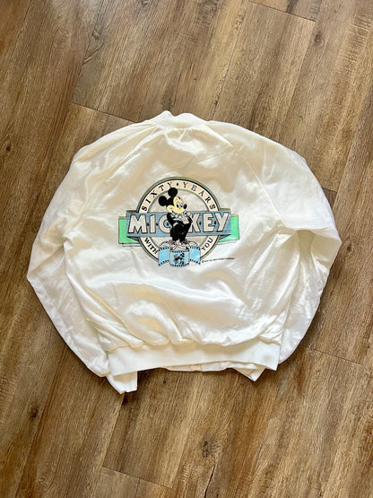783 -White Satin Sixty Years Mickey Jacket - L
