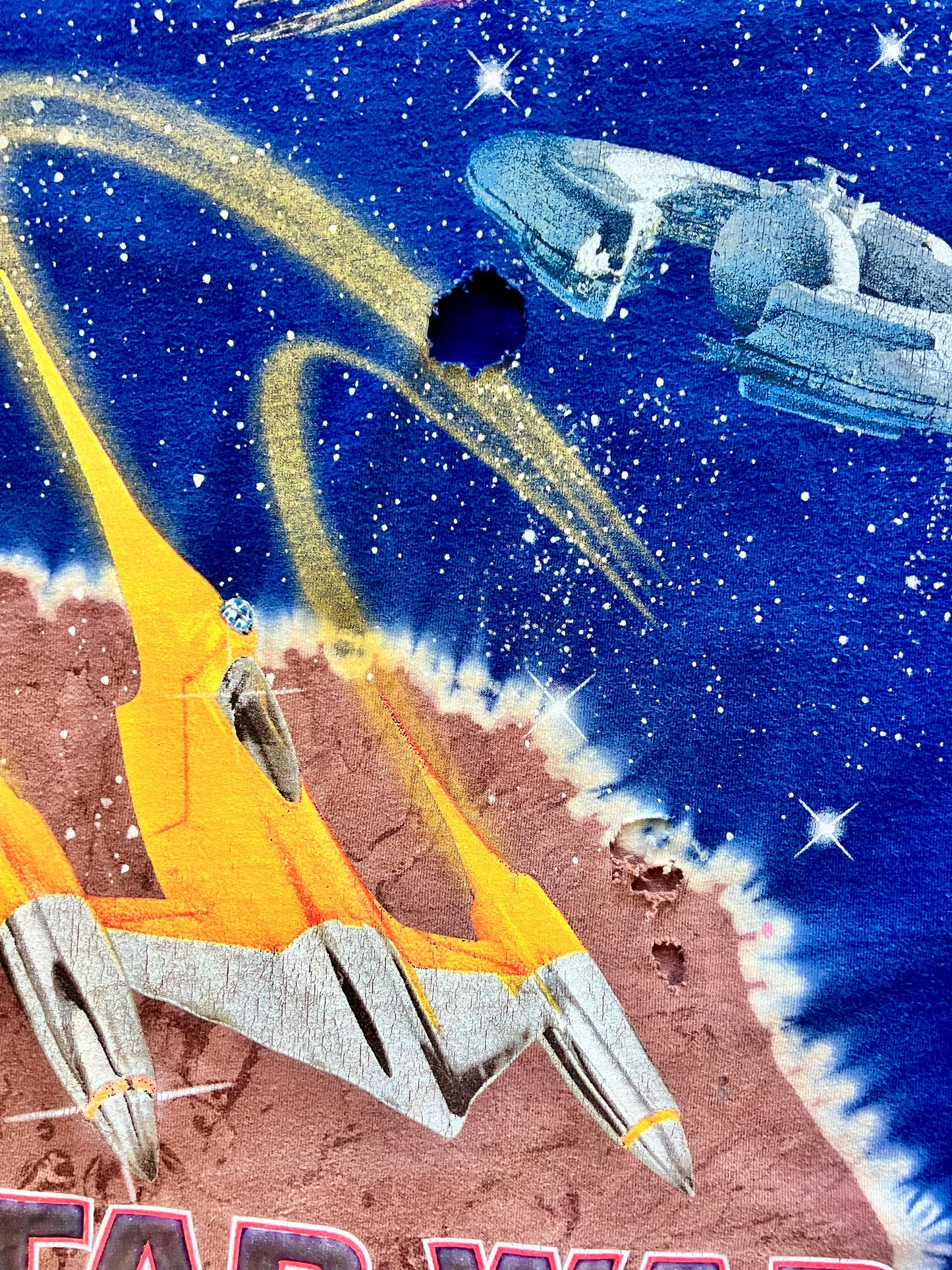 842 -Blue Tie-Dye Star Wars The Phantom Menace Tee - XL