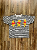 243 -Black & White Striped WTP Walking Tee - L