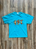 205 -Teal Tigger Embroidered Cartwheel Tee - M