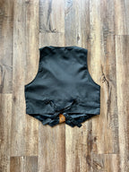 236 -Brown Suede Embroidered WTP Vest - M