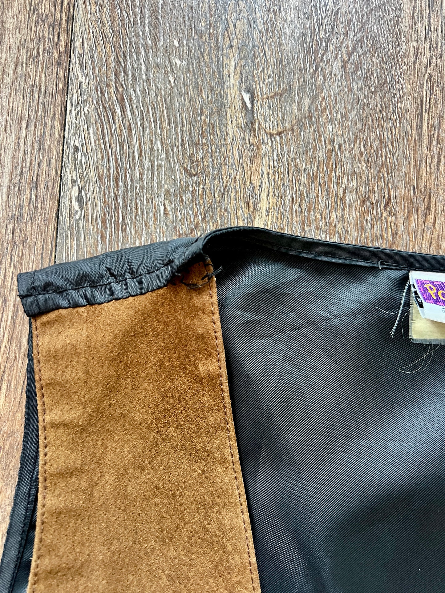 236 -Brown Suede Embroidered WTP Vest - M