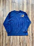 229 -Navy WTP & Piglet Snowflake Embroidered Pocket Long sleeve Tee - XL