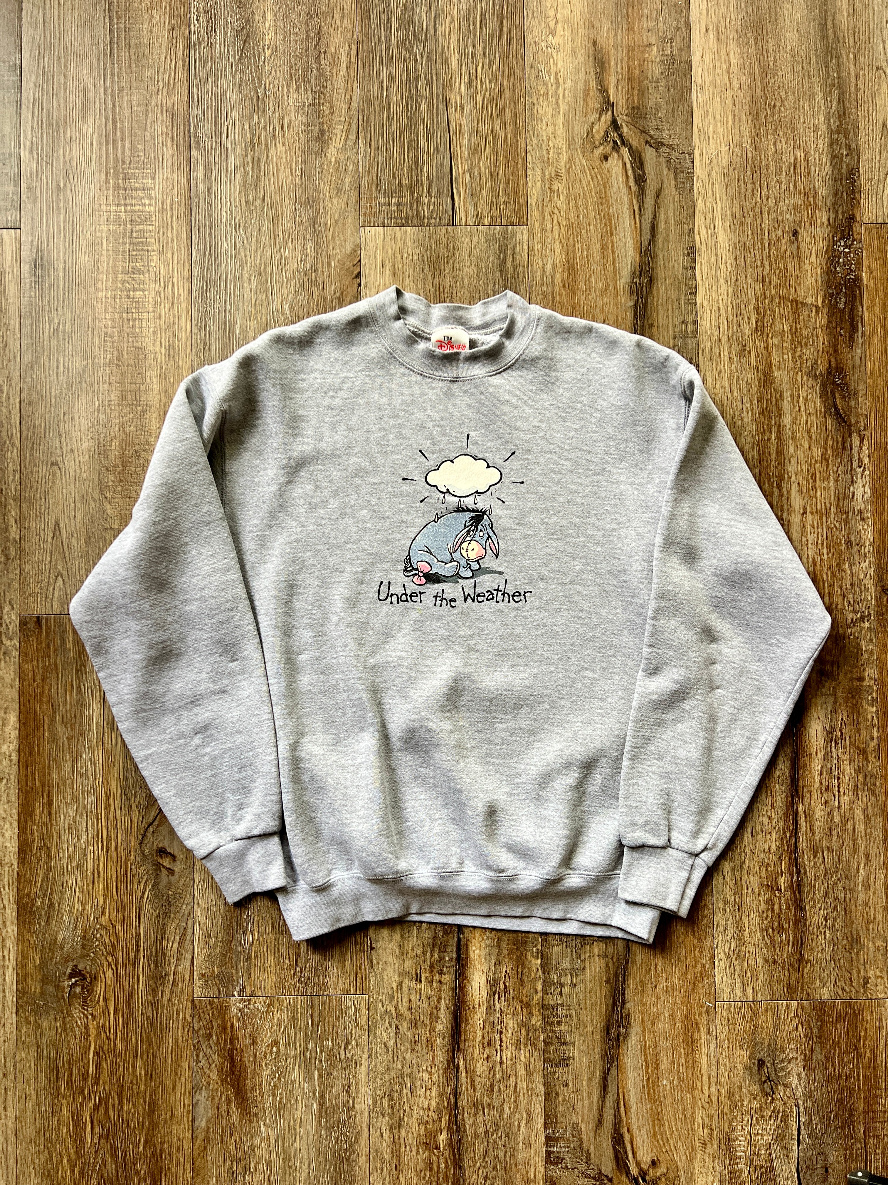 234 -Grey Eeyore Under The Weather Raincloud Crewneck - M