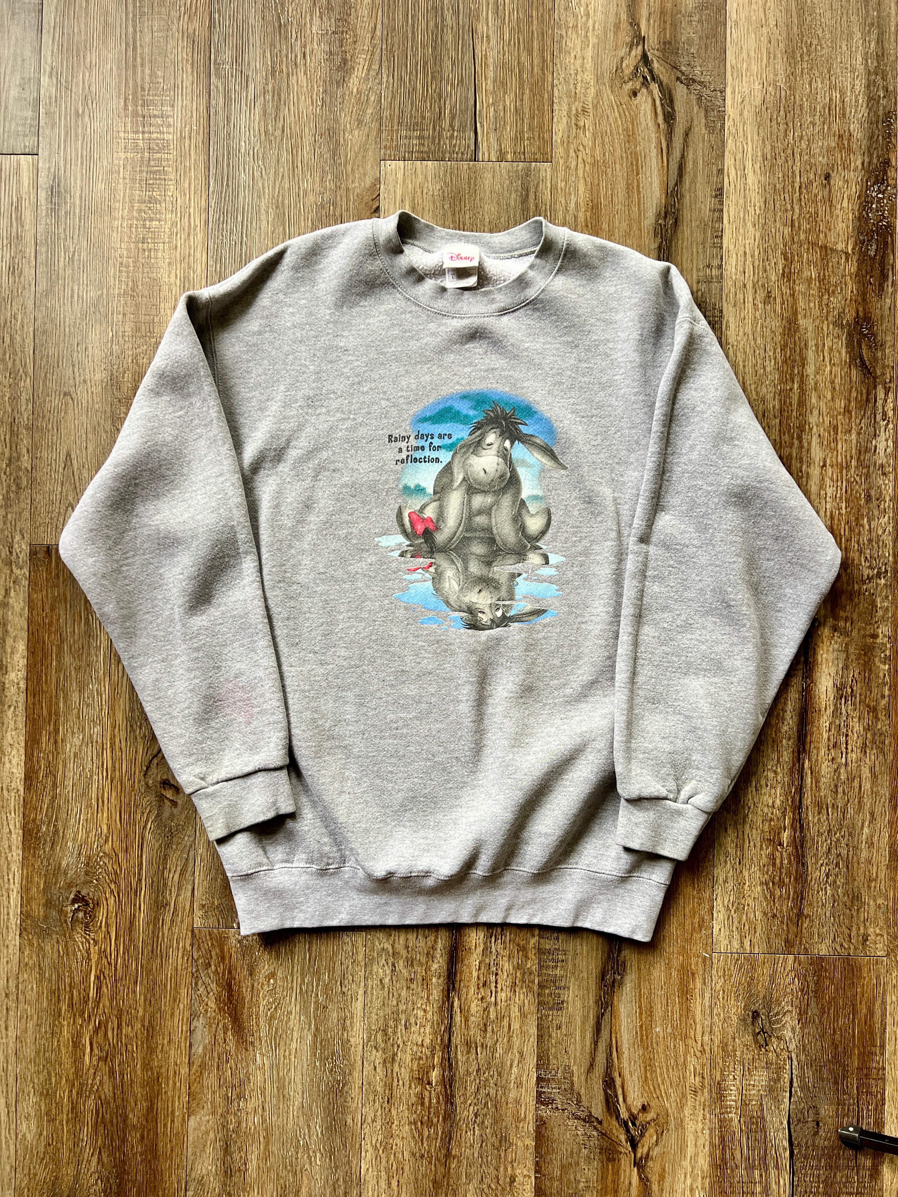 235 -Grey Eeyore Rainy Days Are A Time for Reflection - L