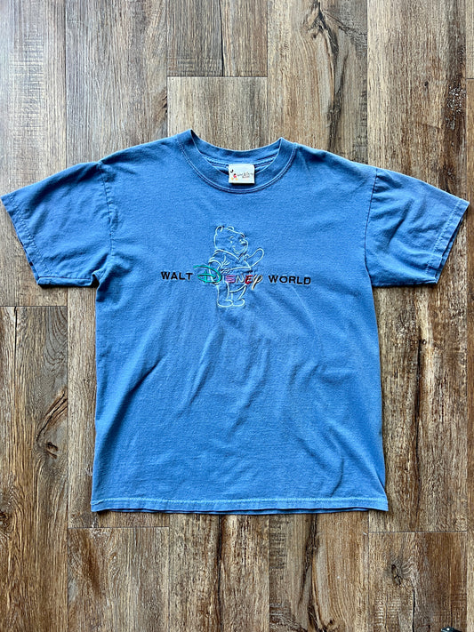 219 -Blue WTP Rainbow WDW Logo Tee - L