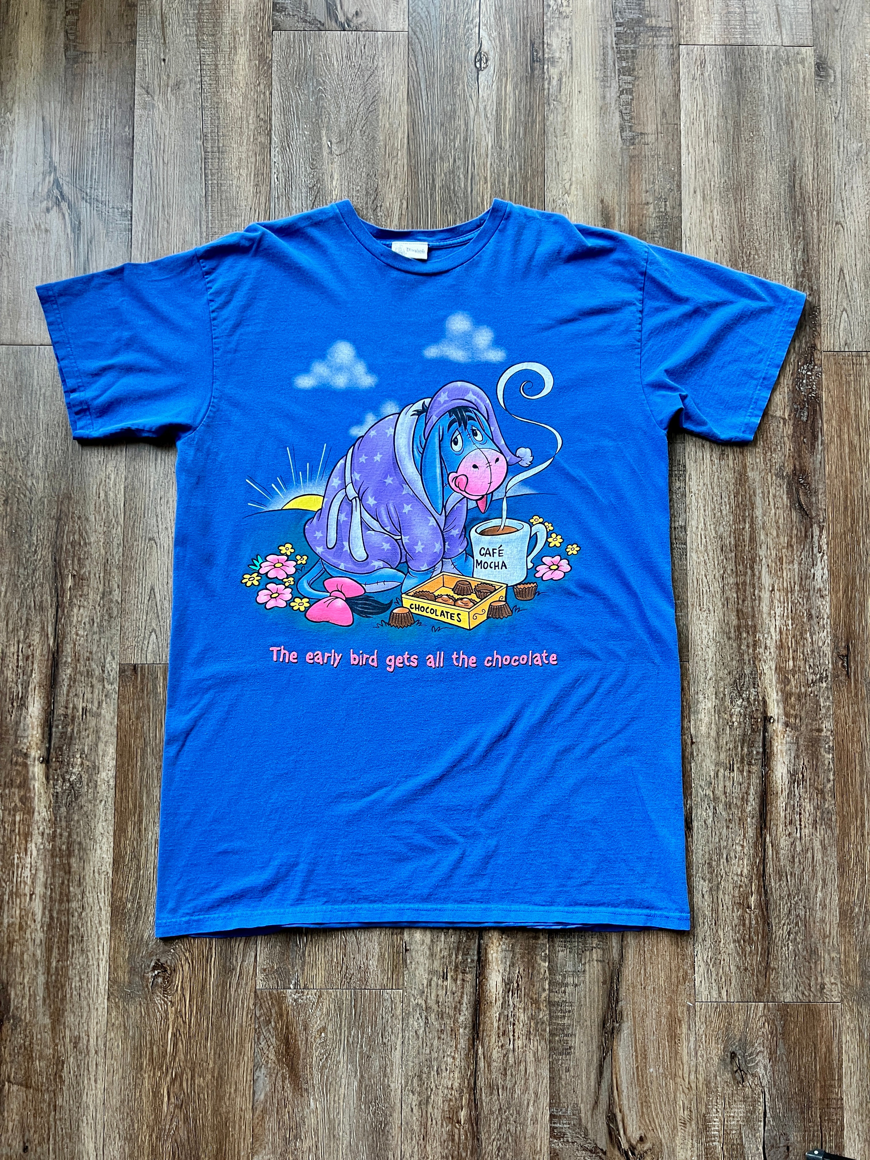216 -Blue Eeyore Early Bird Gets All The Chocolate Sleep Shirt - OSFA