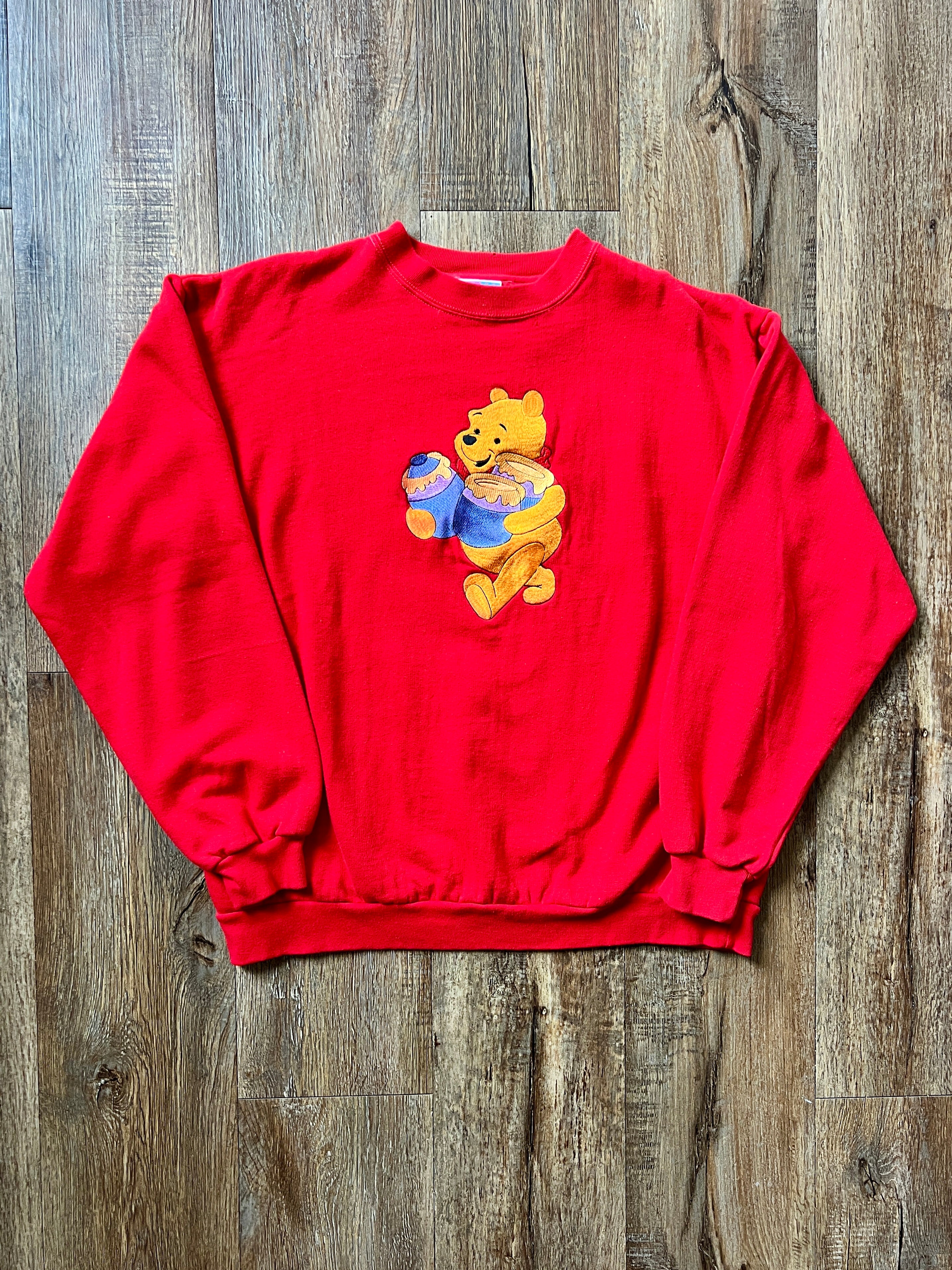 192 -Red Embroidered WTP Honey Pot Crewneck - L