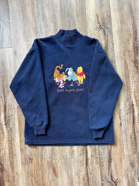195 - Navy Pooh's Thotful Moments Sweater Pullover - L