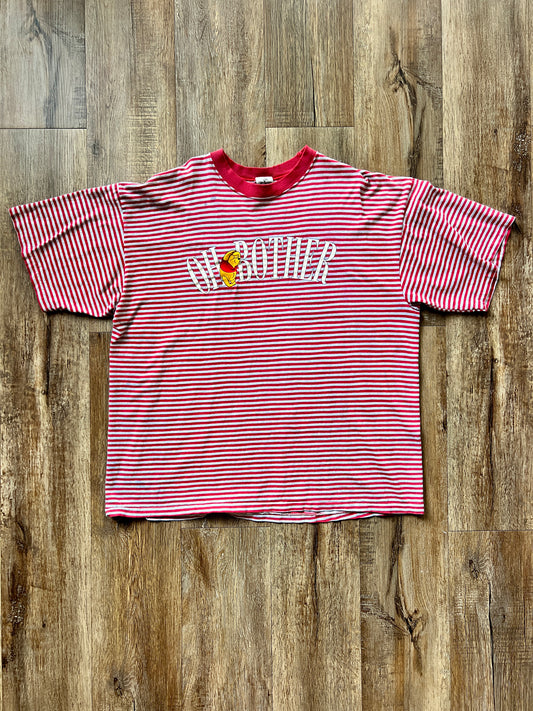191 -Grey & Red Striped Oh Bother WTP Tee - XL