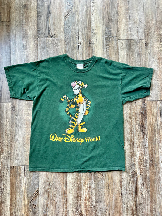 203 -Forest Green Sketch Tigger WDW Logo Tee - XL