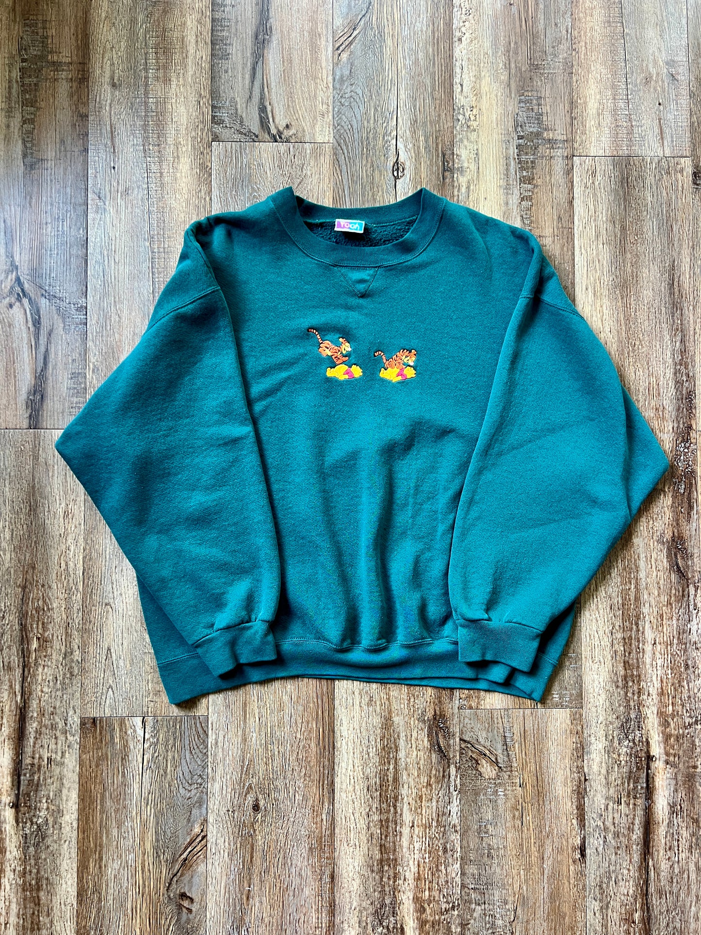 204 -Green Embroidered WTP & Tigger Tackle Crewneck - L