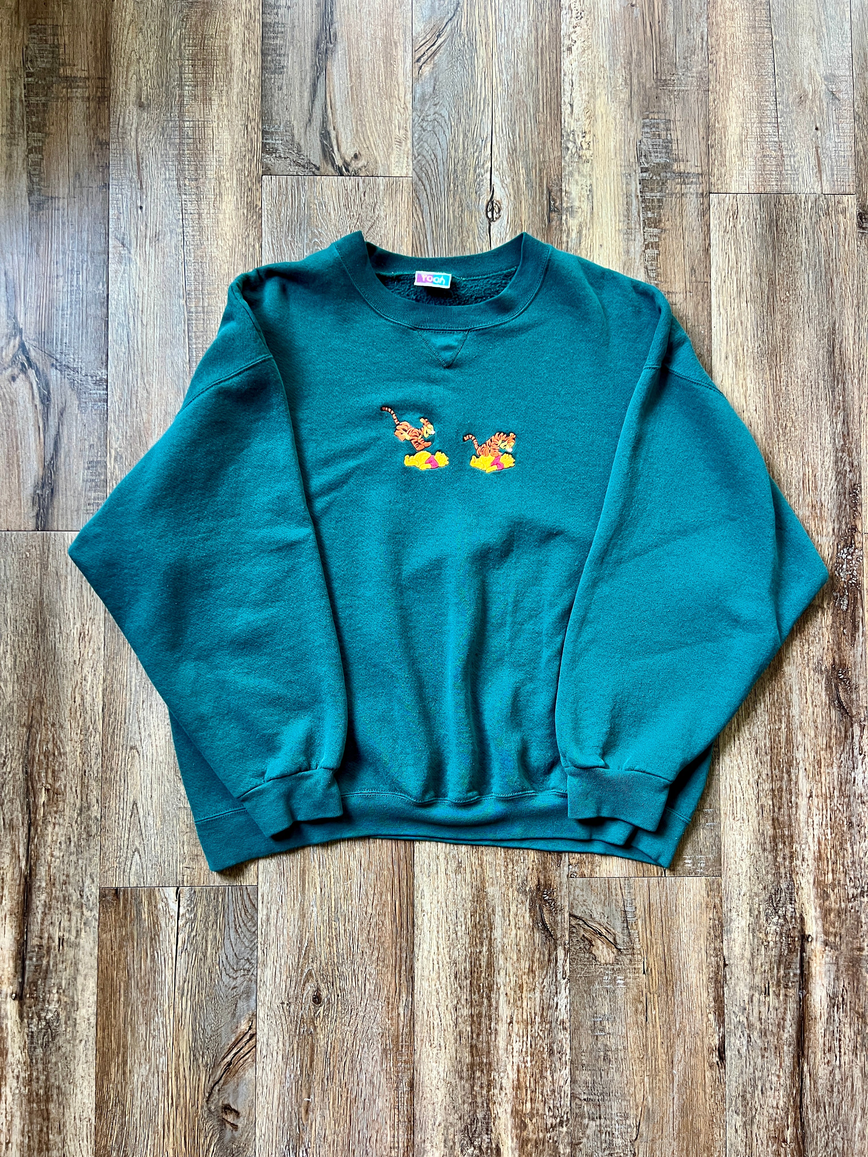 204 -Green Embroidered WTP & Tigger Tackle Crewneck - L