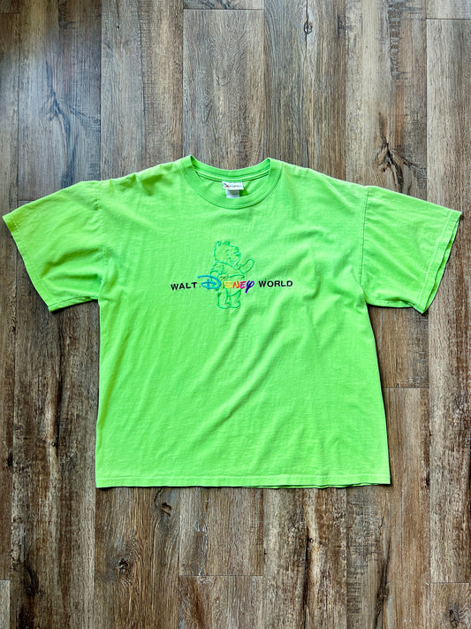 199 - Lime Green WTP Rainbow WDW Logo Tee - L