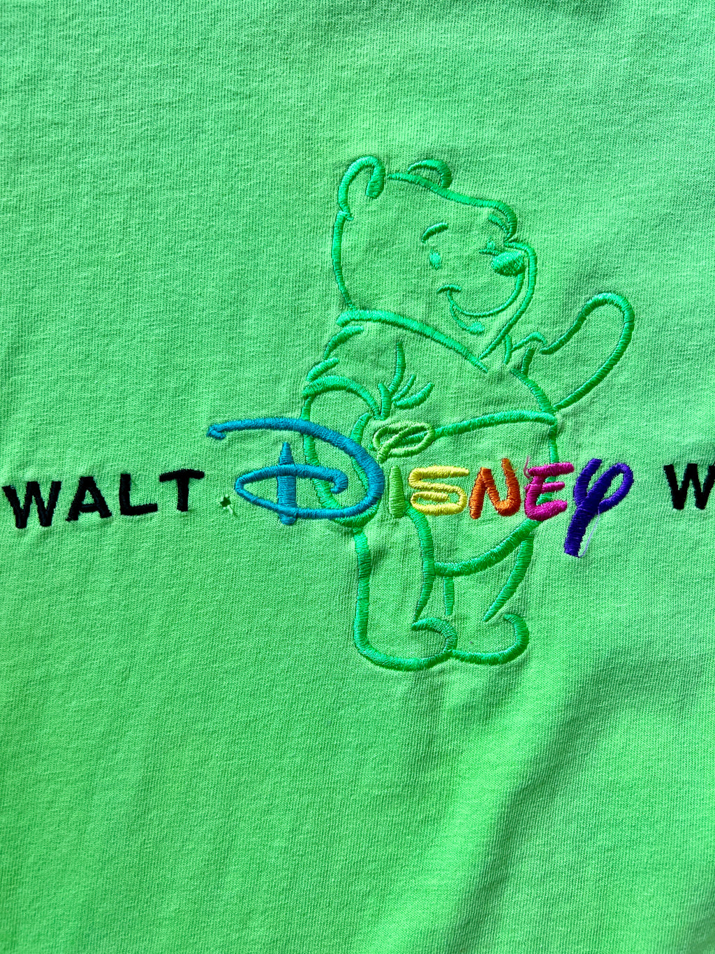 199 - Lime Green WTP Rainbow WDW Logo Tee - L