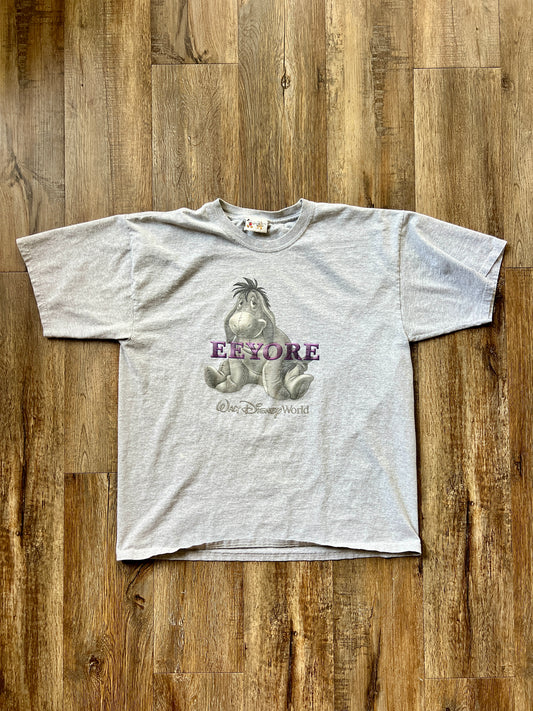 246 -Grey Eeyore Jelly Print WDW Logo Tee - XL