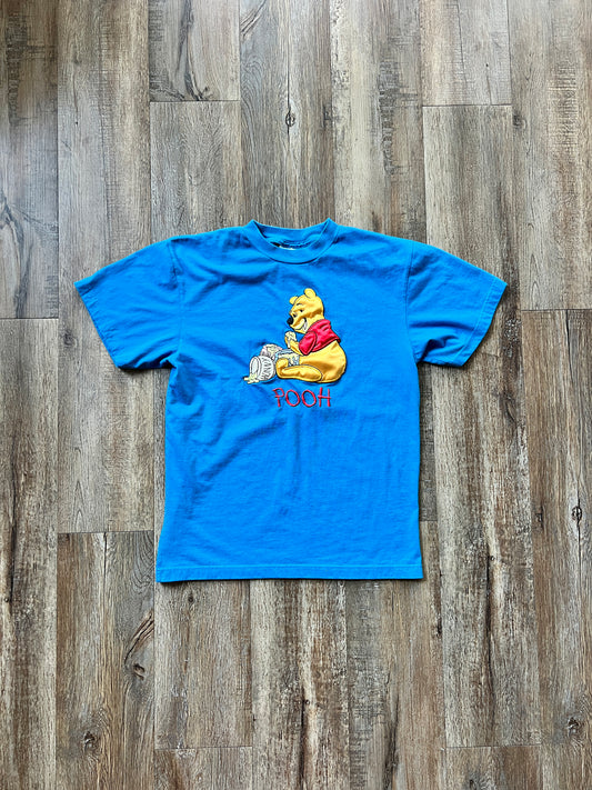 248 -Blue WTP Eating Honey Pooh Applique Tee - S/M