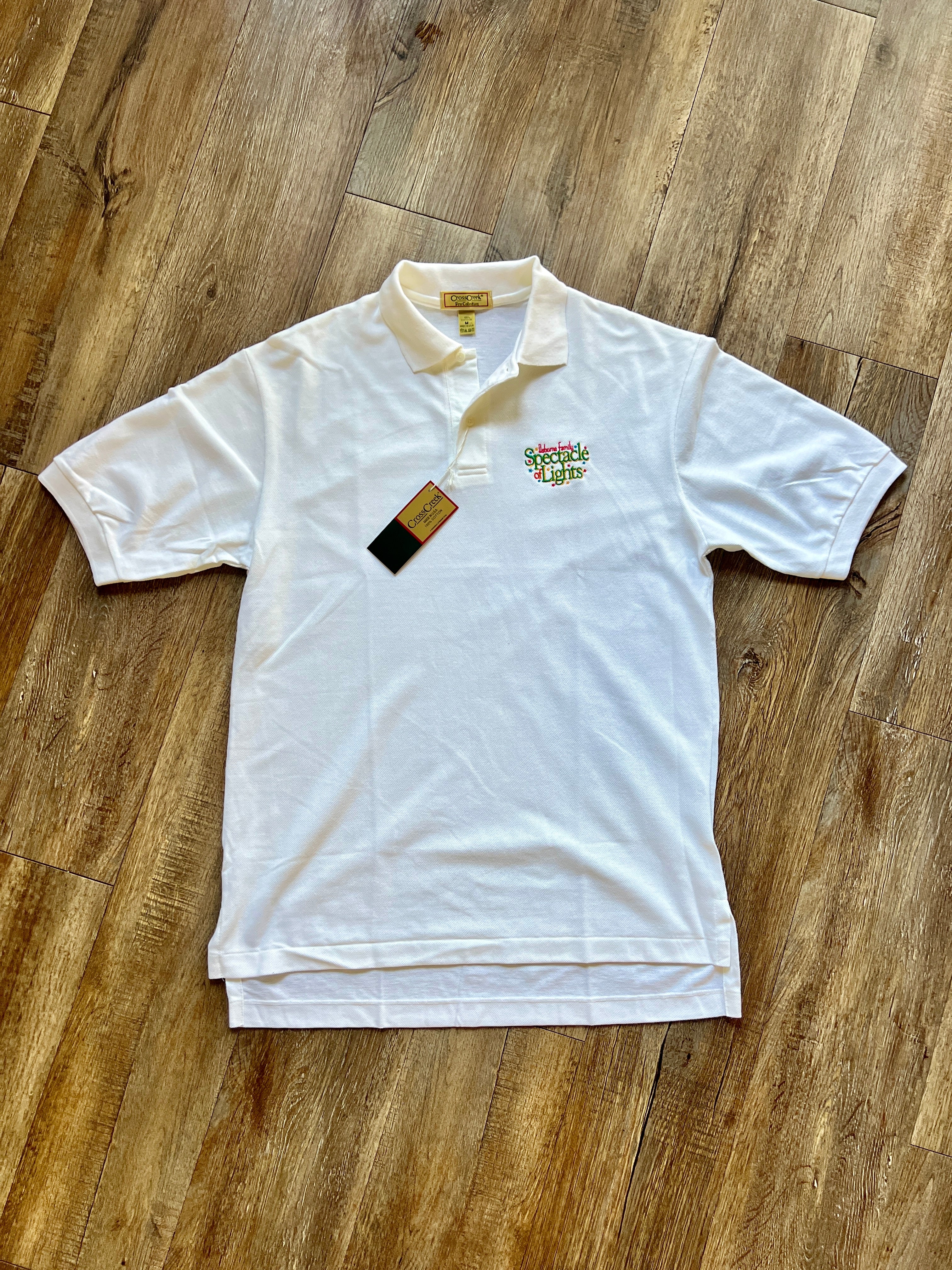 1240 -White NWT Osborne Family Spectacle of Lights Polo - M