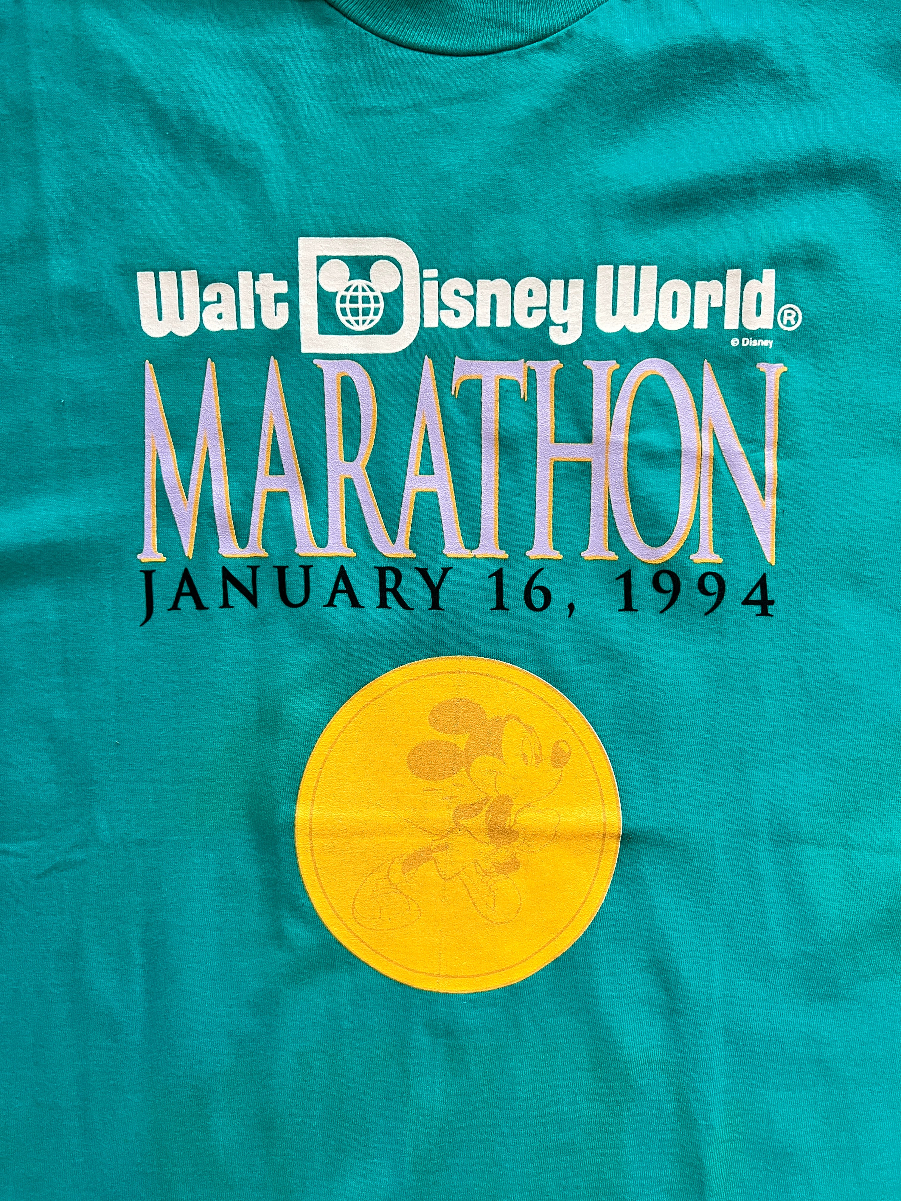 1244 -Teal 1994 WDW Marathon Volunteer Shirt - XL