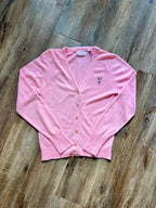 1246 -Pink Minnie Embroidered Golf Sweater - L