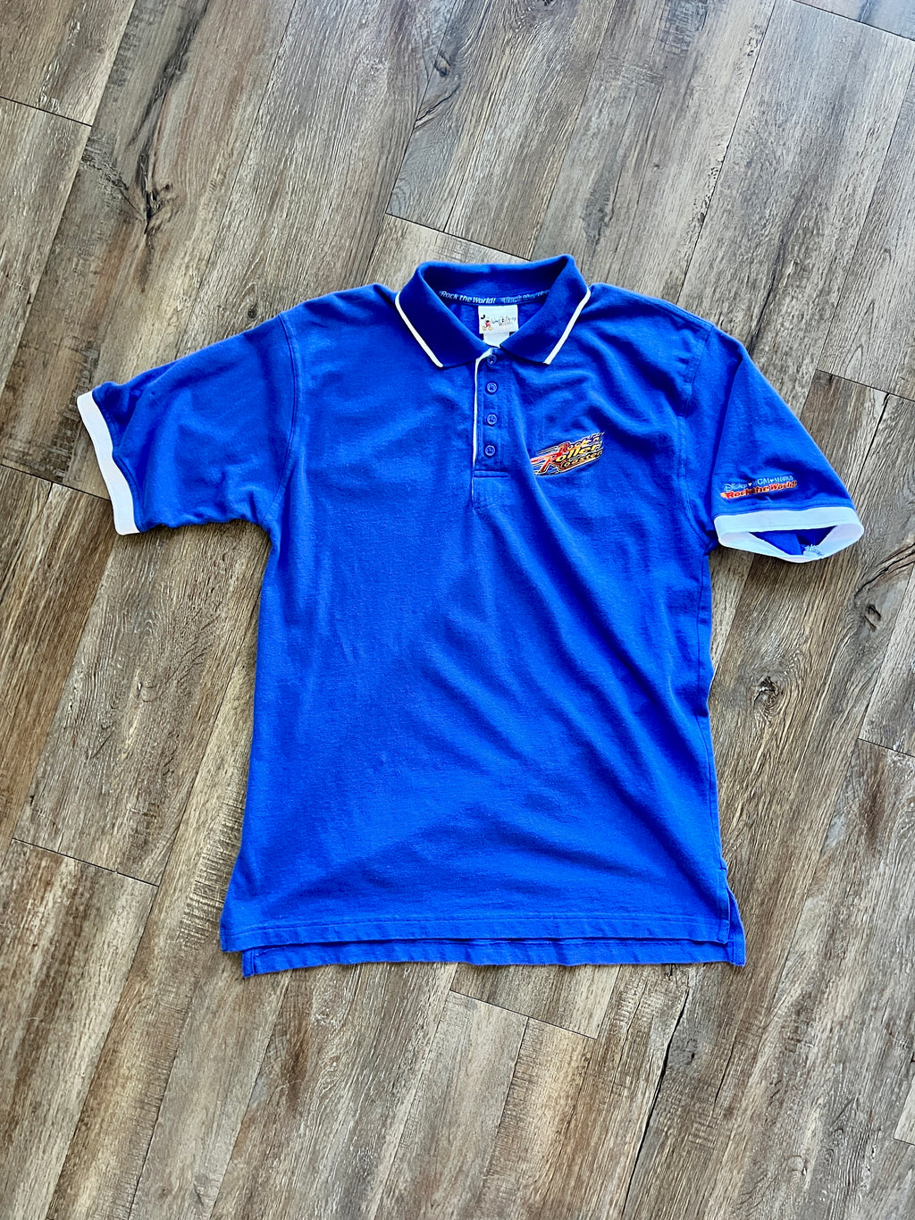 1252 -Blue Rockn' Roller Coaster Rock the World Polo