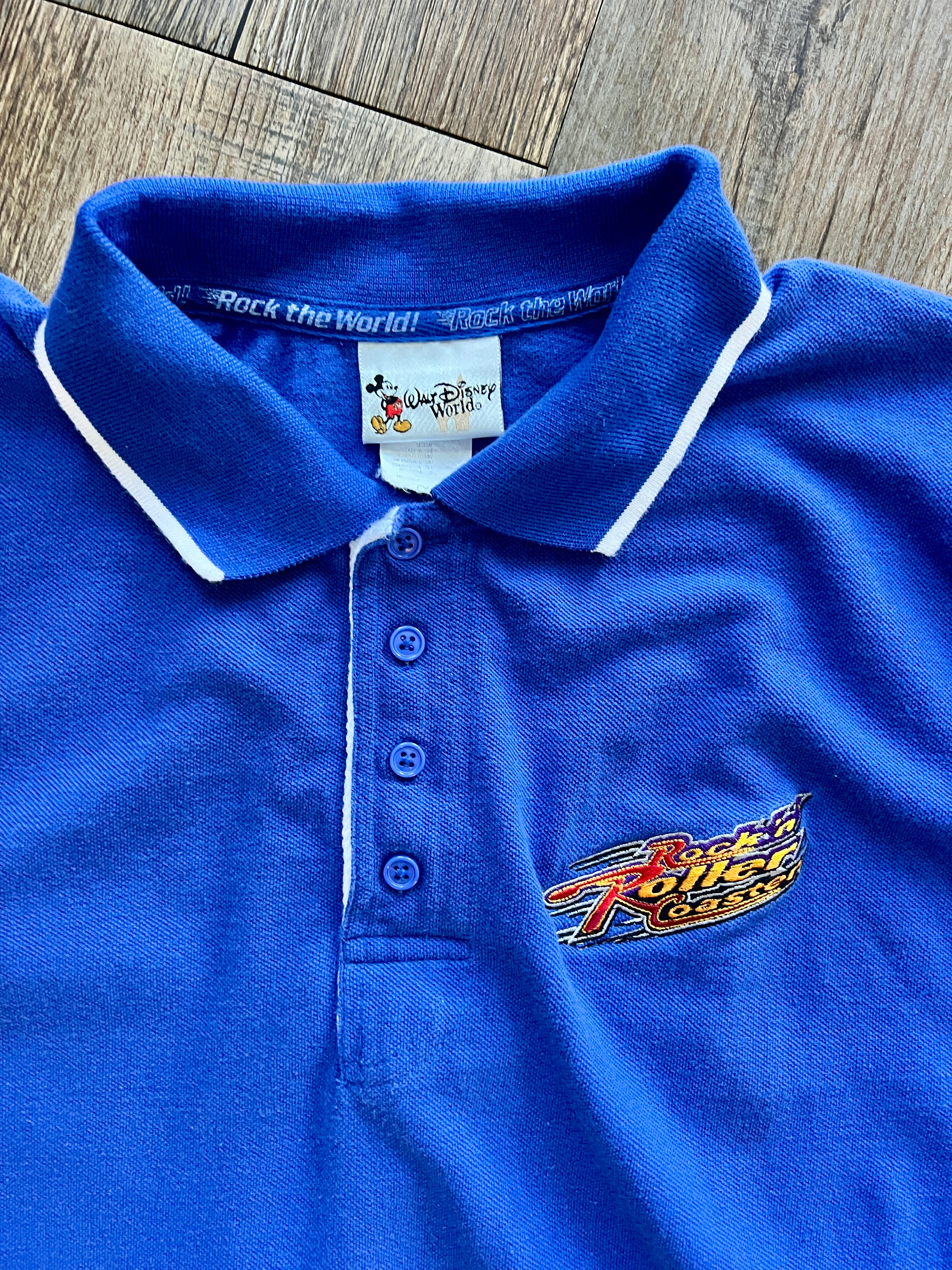 1252 -Blue Rockn' Roller Coaster Rock the World Polo
