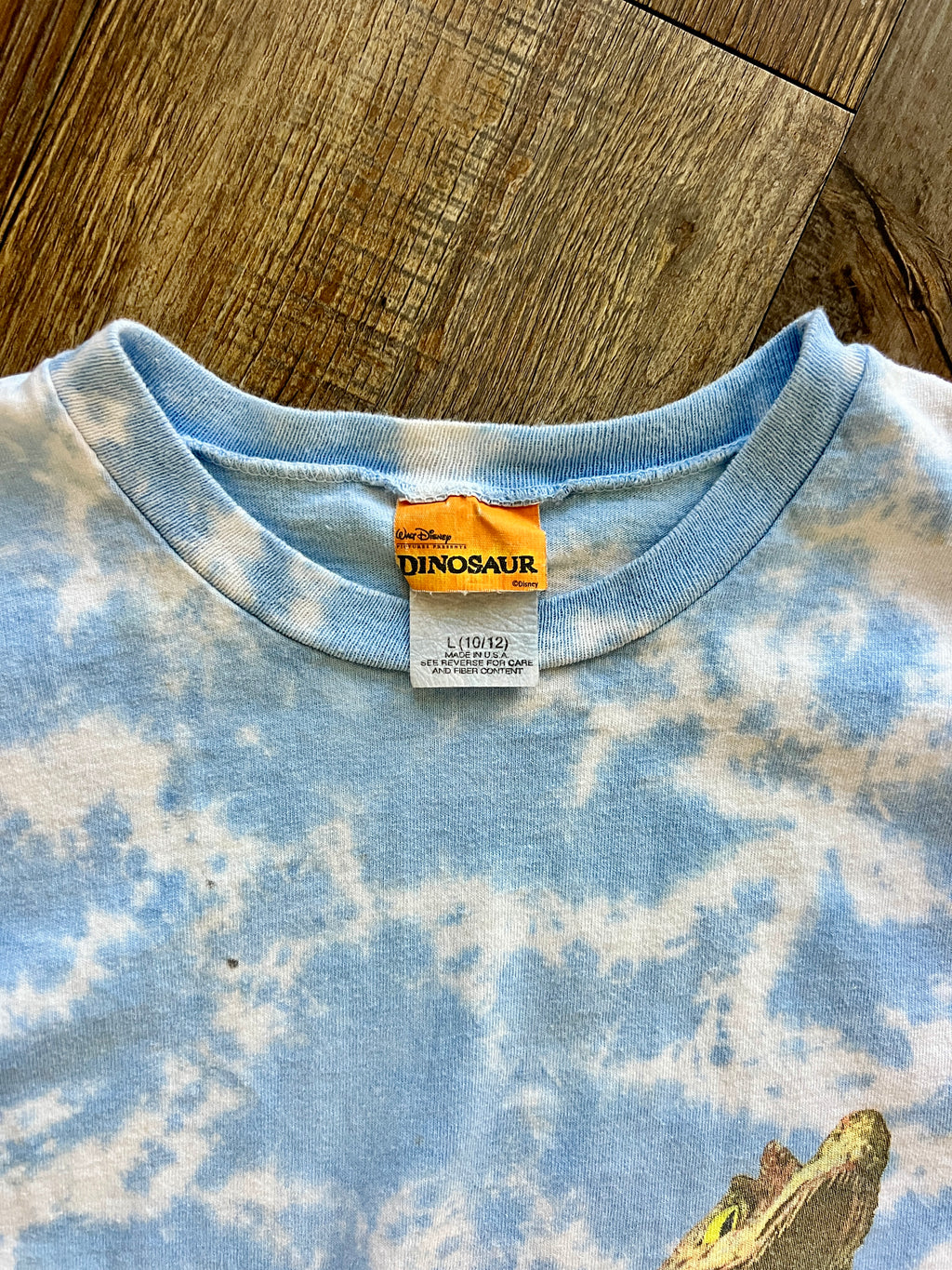 1254 -Blue Tie-Dye Dinosaur Get Out of My Era Shirt - YL