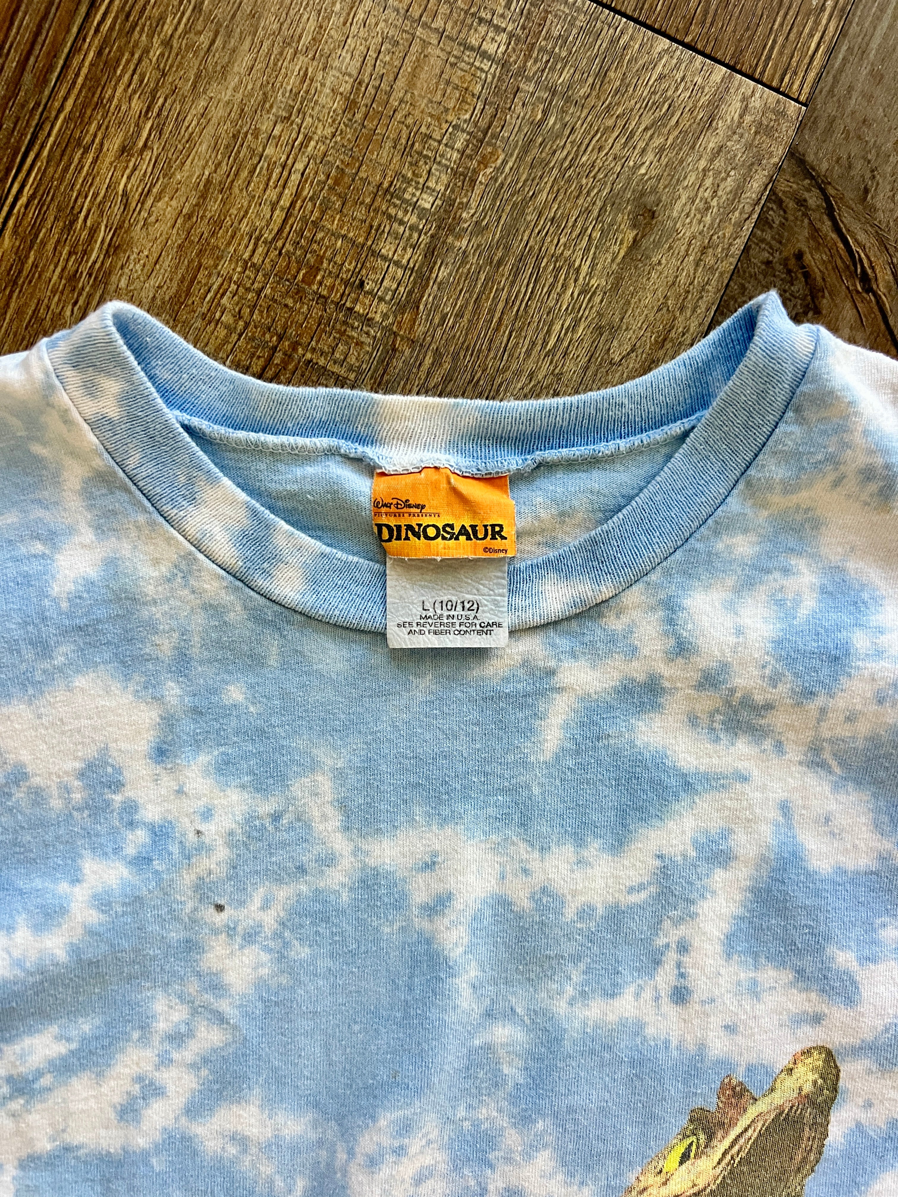 1254 -Blue Tie-Dye Dinosaur Get Out of My Era Shirt - YL