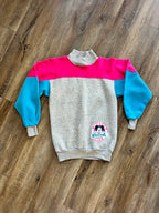 1261 -Grey, Pink, & Blue Mickey's Beach Club Pullover - S