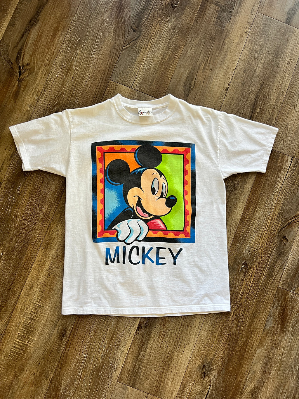 1262 -White Color Block Mickey WDW Shirt - S