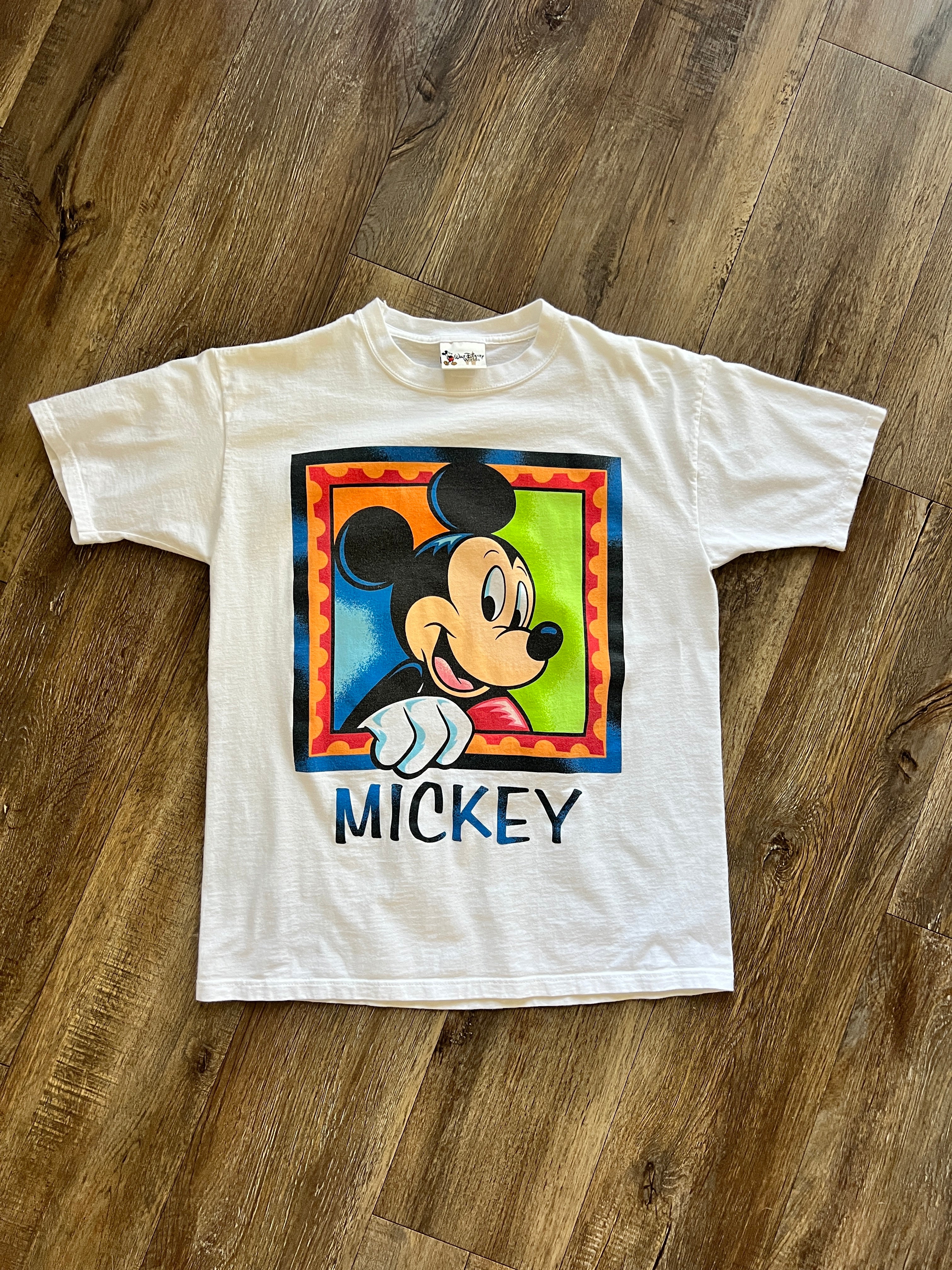 1262 -White Color Block Mickey WDW Shirt - S